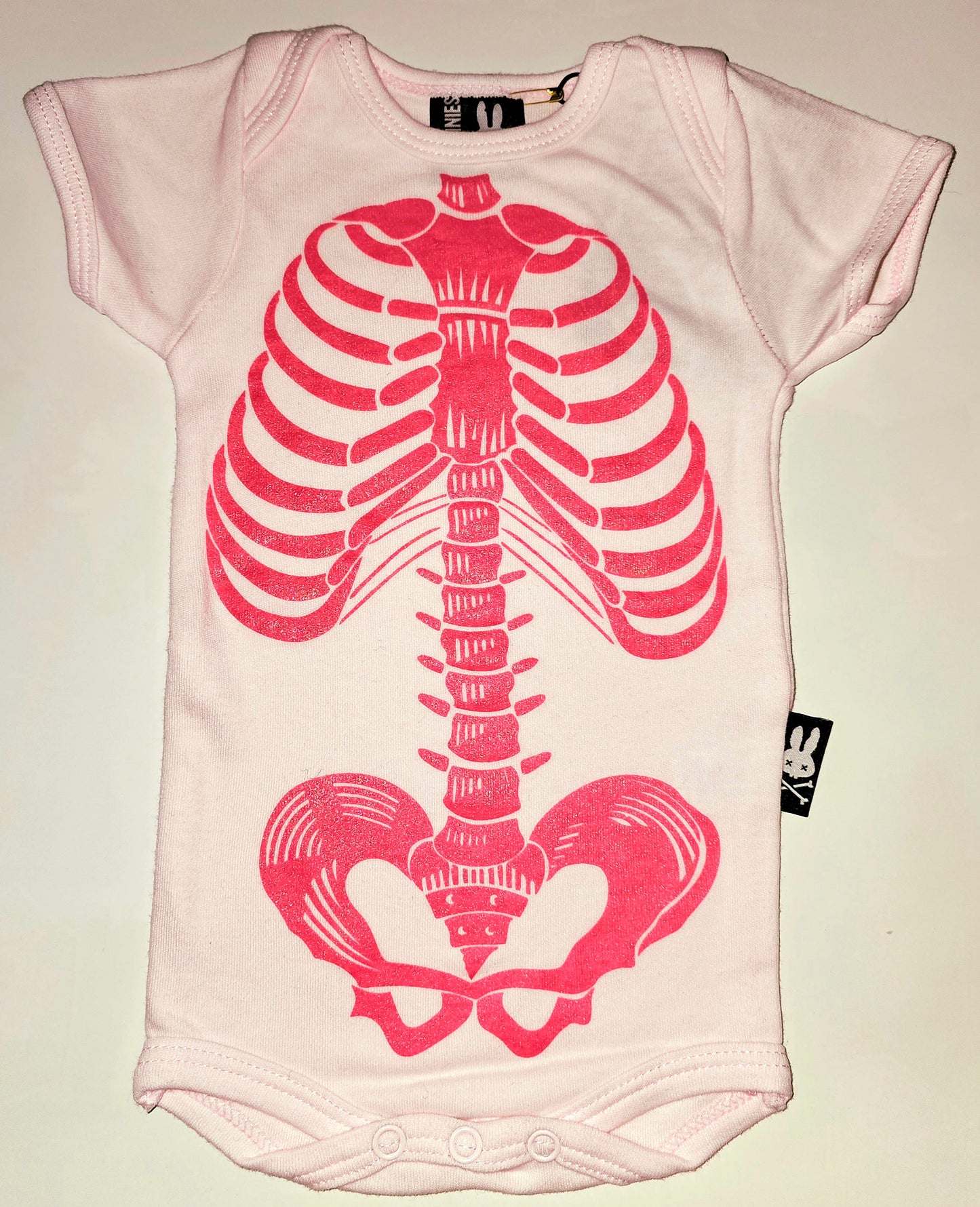 Pink Skeleton baby onesie