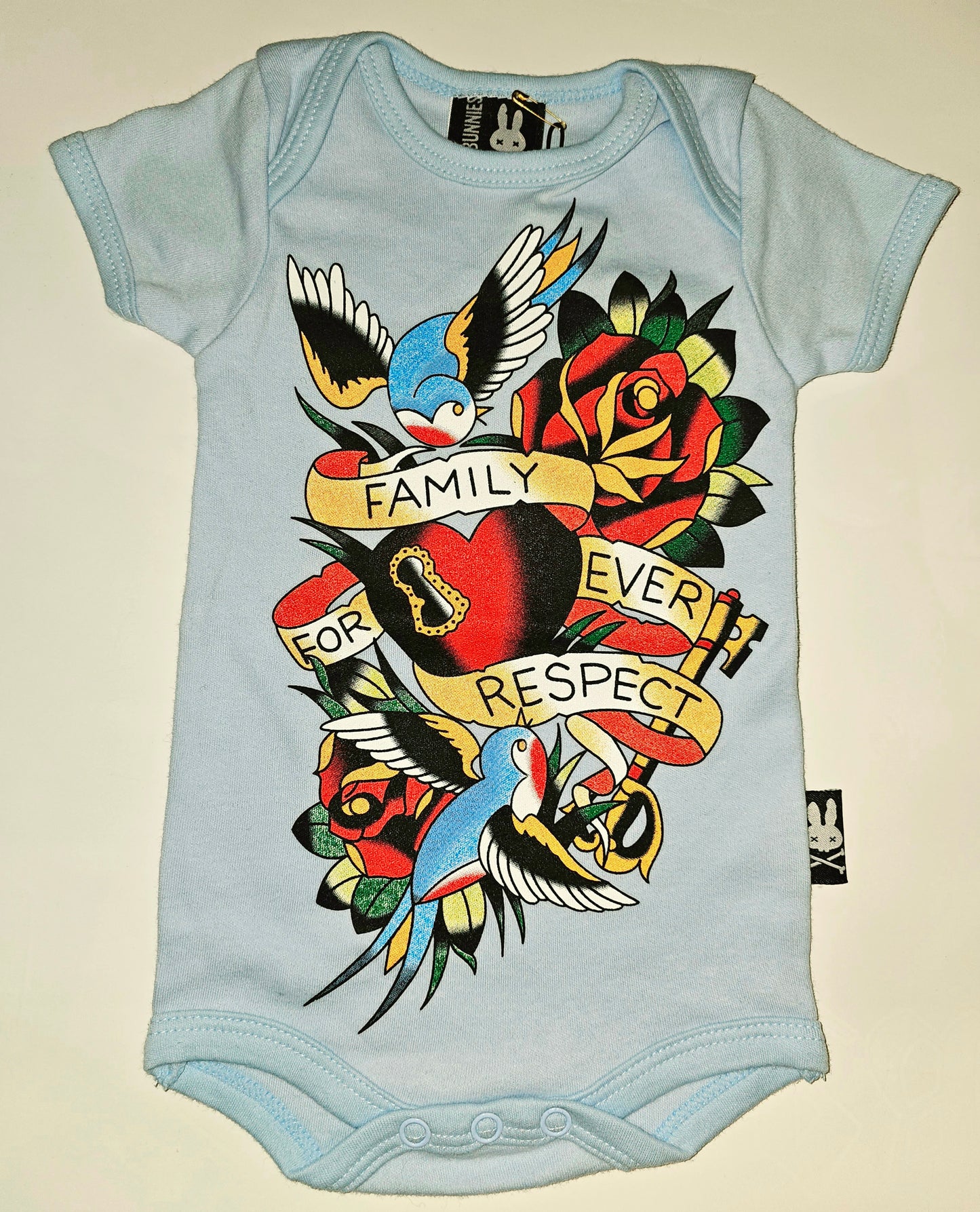 Baby Blue Family Tattoo Flash onesie Newborn