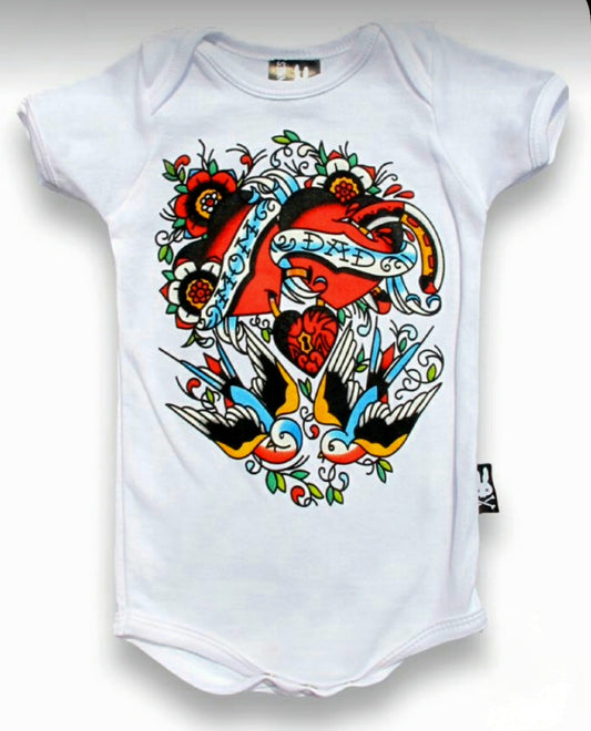 Mom & Dad Tattoo Flash onesie Newborn