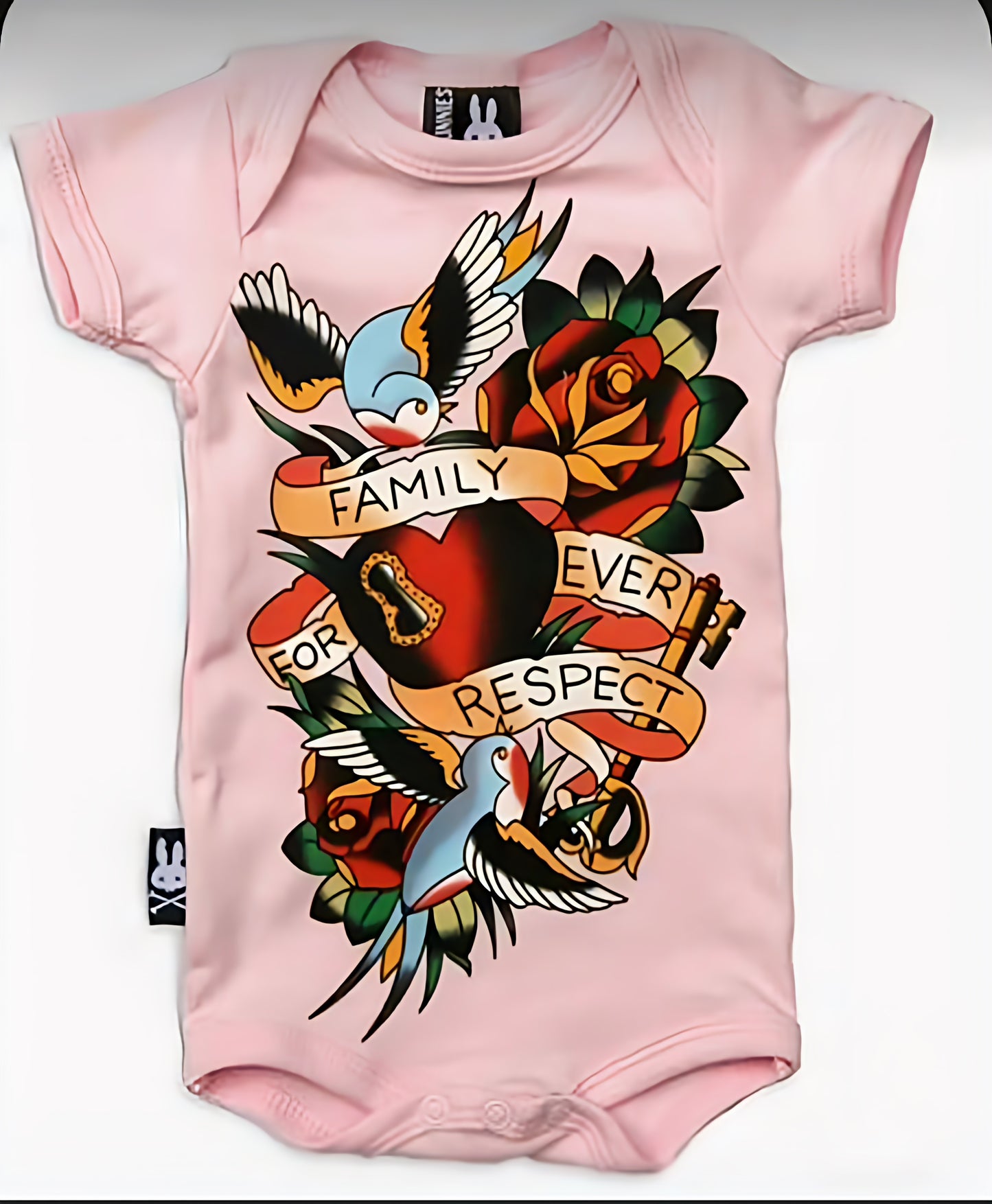 Pink Family Tattoo Flash onesie Newborn