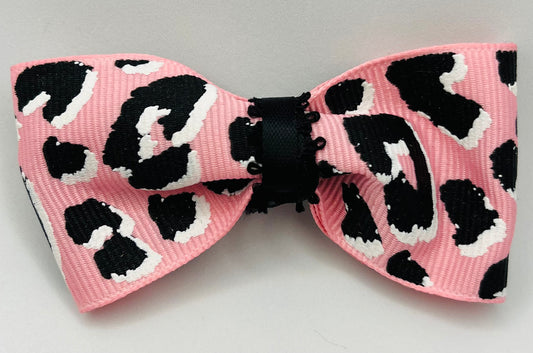 Light pink Leopard Mama Kat single bow