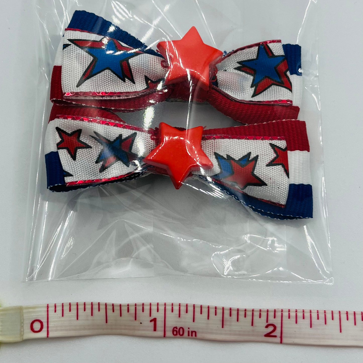 RED WHITE & BLUE with Red Star Mama Kat bow set