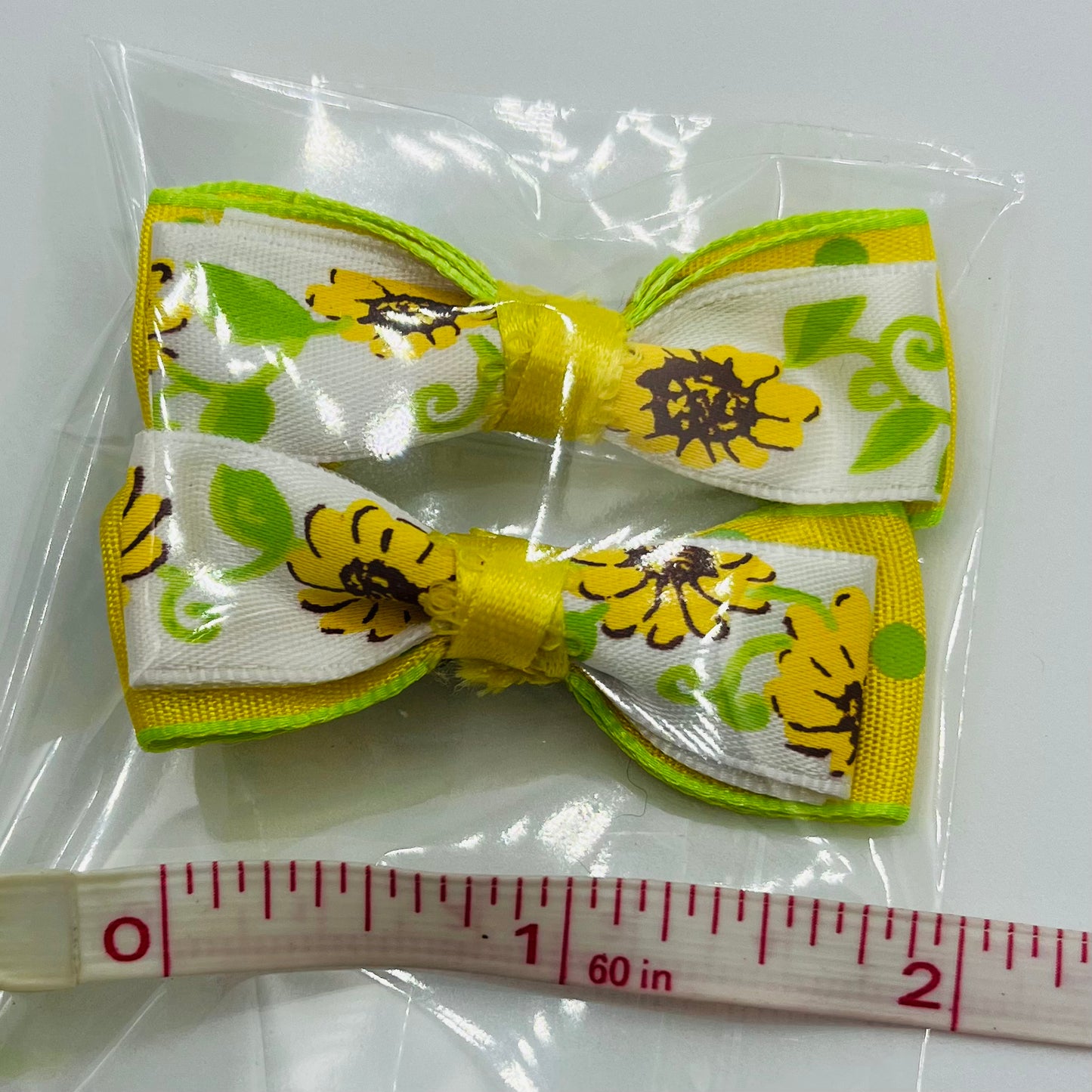 Sunflower and Yellow Mama Kat bow set