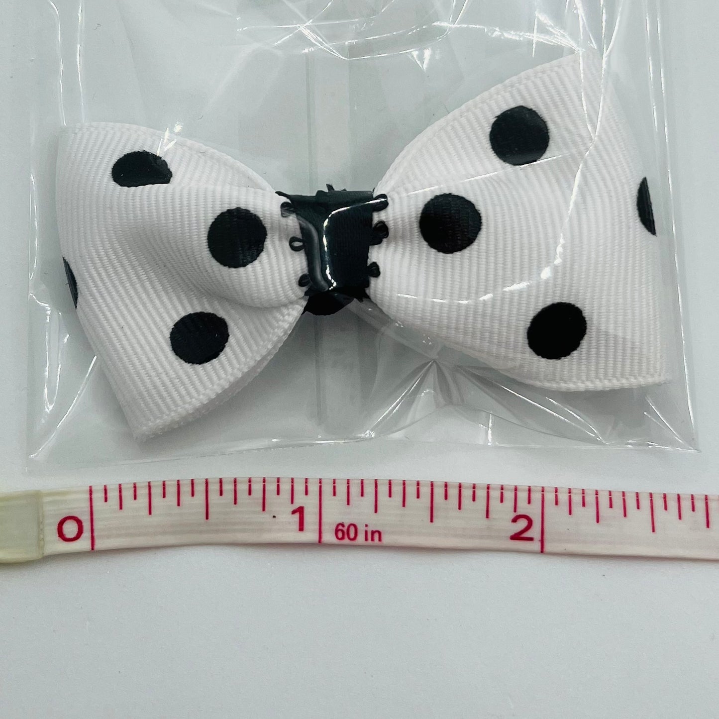 White Polkadot Mama Kat single bow