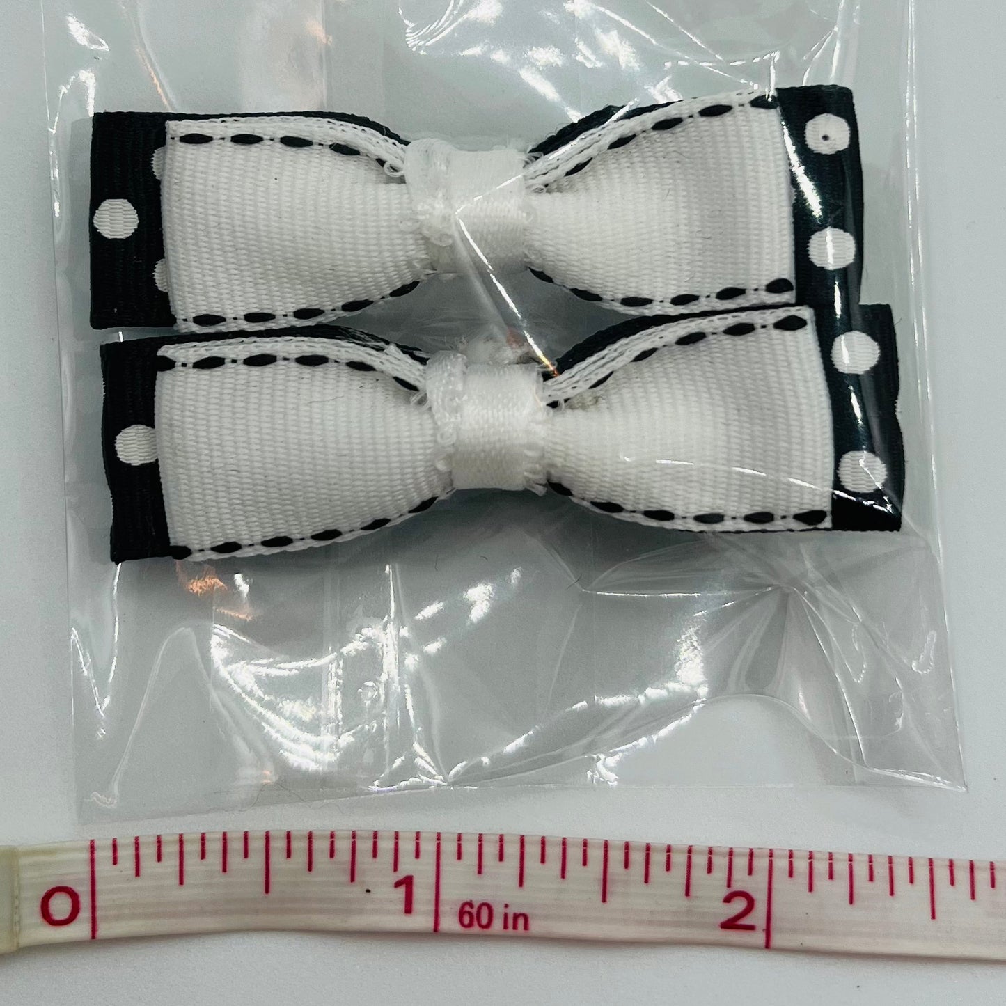 White and Black Mama Kat bow set