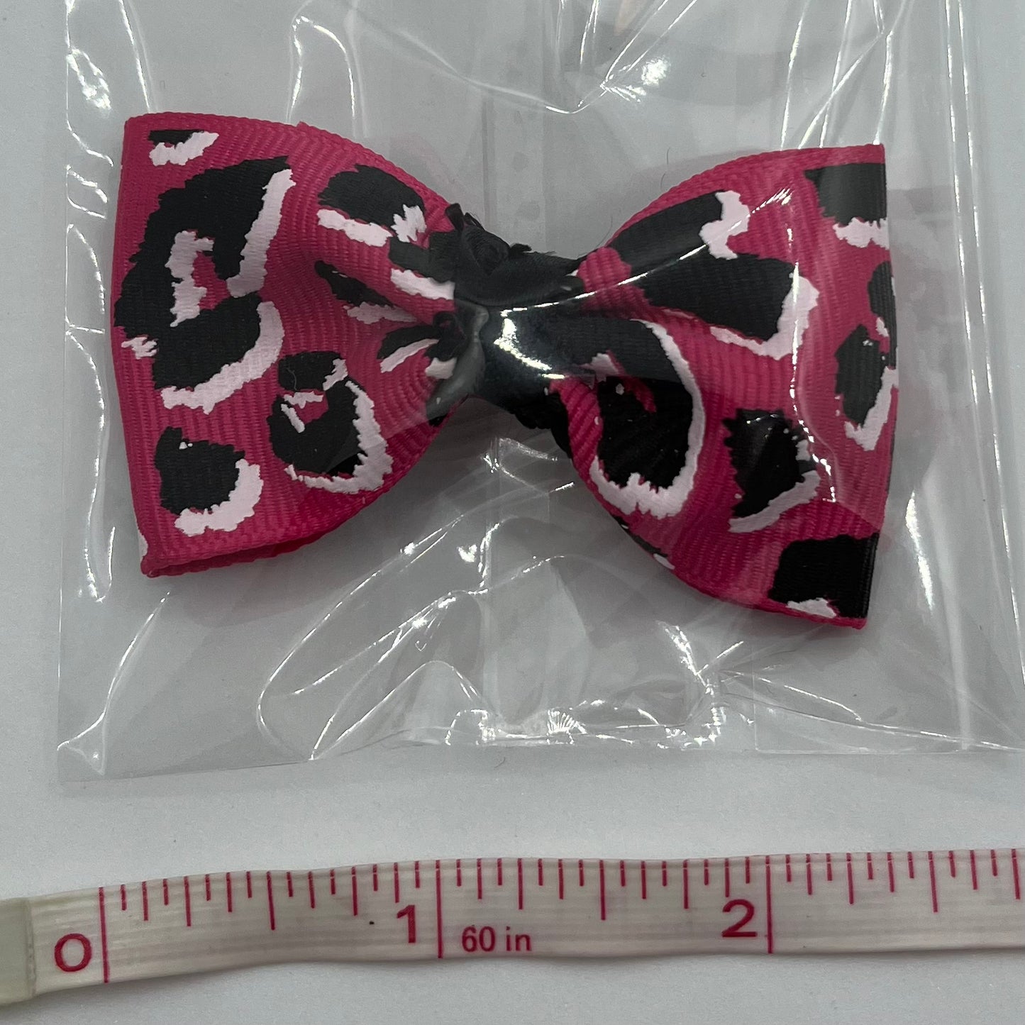 Hot Pink Leopard Mama Kat single bow